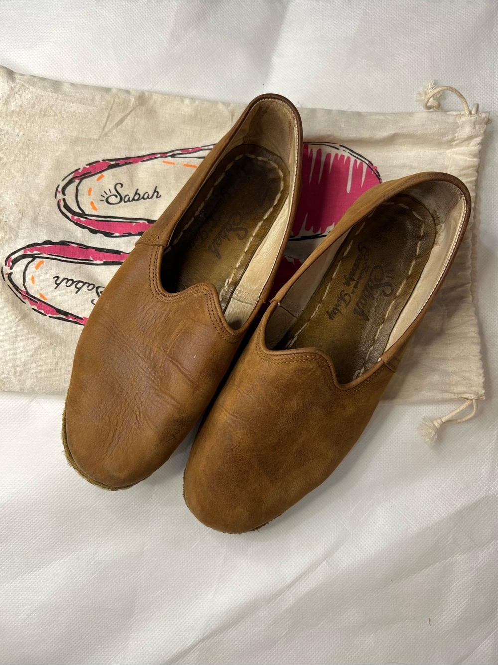 Sabah Men’s Slip-On Loafers in Tan Brown Leather